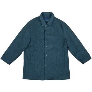 Newport Harbor Wool Cashmere Overcoat Jacket Gray Aqua Control Waterproof Sz XL